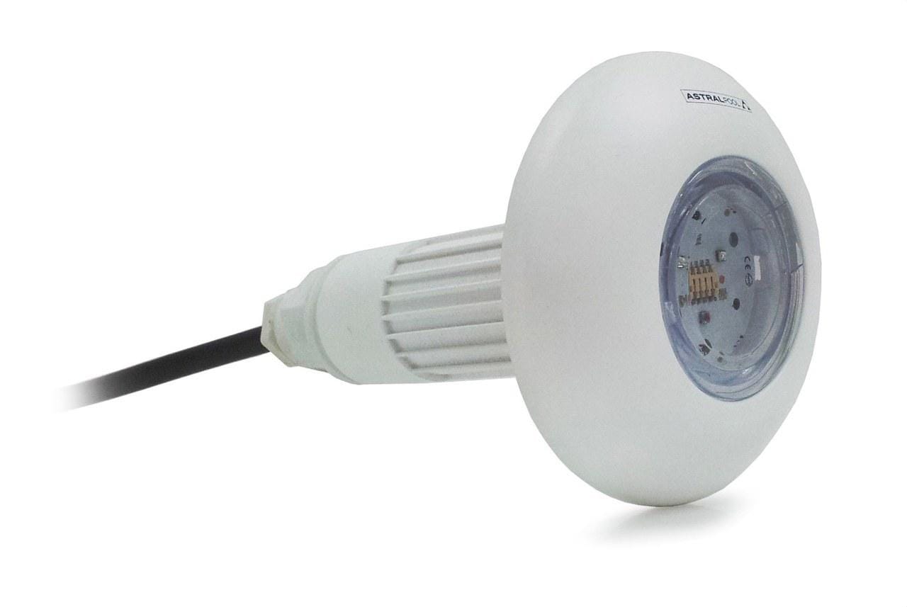 ASTRALPOOL - Punto luz piscina LUMIPLUS MINI V3 blanco embellecedor blanco para hormigón