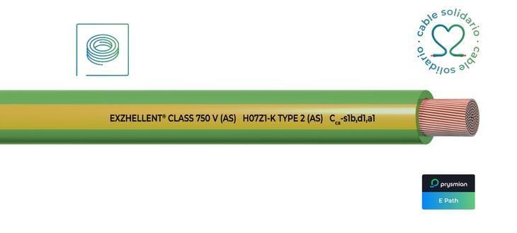 GENERAL CABLE - Cable EXZHELLENT Class 750V AS H07Z1-K 1x16 amarillo / verde (Caja)