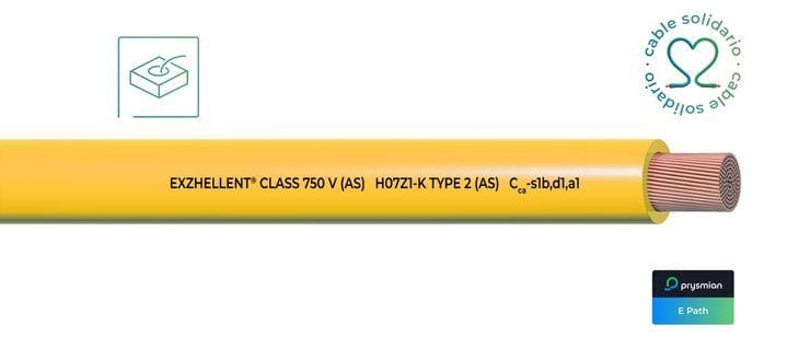 GENERAL CABLE - Cable EXZHELLENT Class 750V AS H07Z1-K 1x1,5 amarillo (Caja)