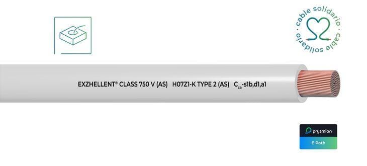 GENERAL CABLE - Cable EXZHELLENT Class 750V AS H07Z1-K 1x1,5 blanco (Caja)