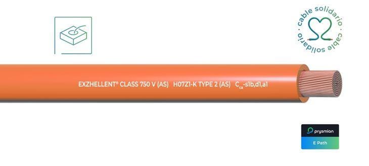 GENERAL CABLE - Cable EXZHELLENT Class 750V AS H07Z1-K 1x1,5 naranja (Caja)