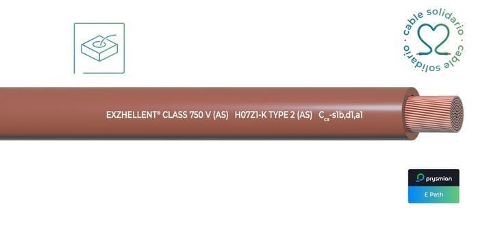 GENERAL CABLE - Cable EXZHELLENT Class 750V AS H07Z1-K 1x4 marrón (Caja)
