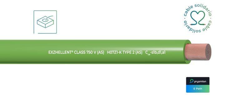 GENERAL CABLE - Cable EXZHELLENT Class 750V AS H07Z1-K 1x1,5 verde (Caja)