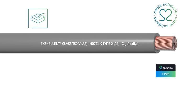 GENERAL CABLE - Cable EXZHELLENT Class 750V AS H07Z1-K 1x6 gris (Caja)