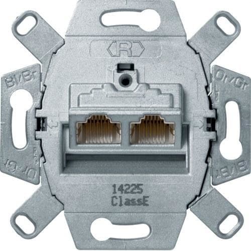 HAGER - Toma RJ45 doble categoría 6 clase E 8/8P
