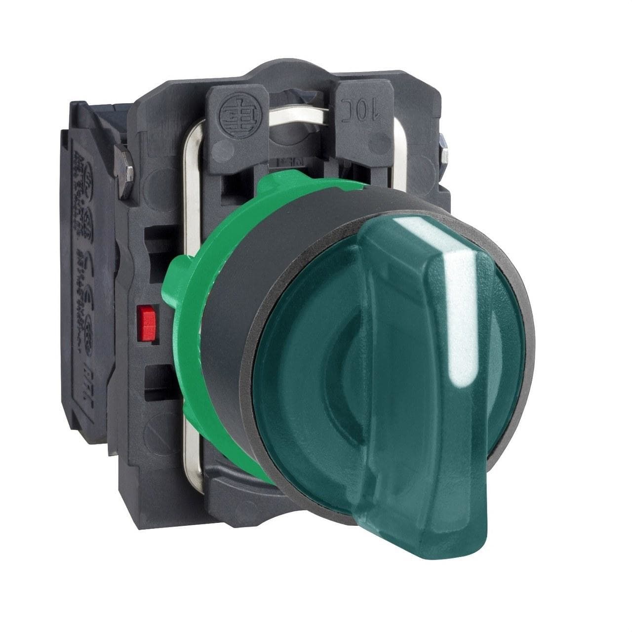 Schneider Electric - Selector luminoso XB5 verde 3 posiciones fijas 24V 1 NA+1 NC