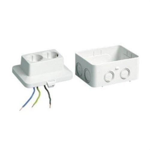 MMCONECTA - Kit caja con 1 enchufe doble schuko con obturador de seguridad