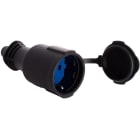 SOLERA - Base móvil 2P+T 16A 250V sujetacables abatible IP44 material caucho termoplástico para fácil embornamiento