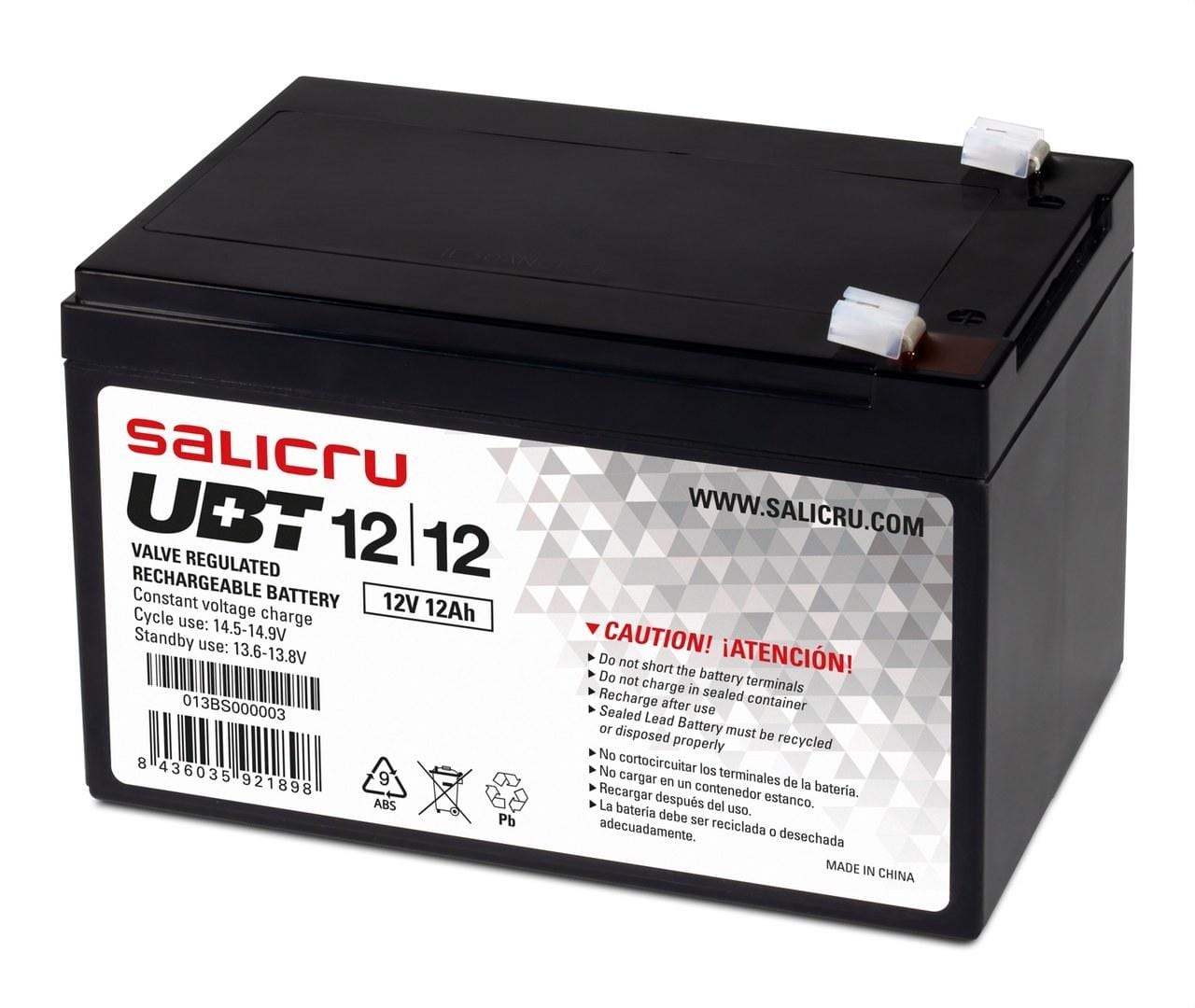SALICRU - Batería AGM recargable UBT12/12 12V 12Ah