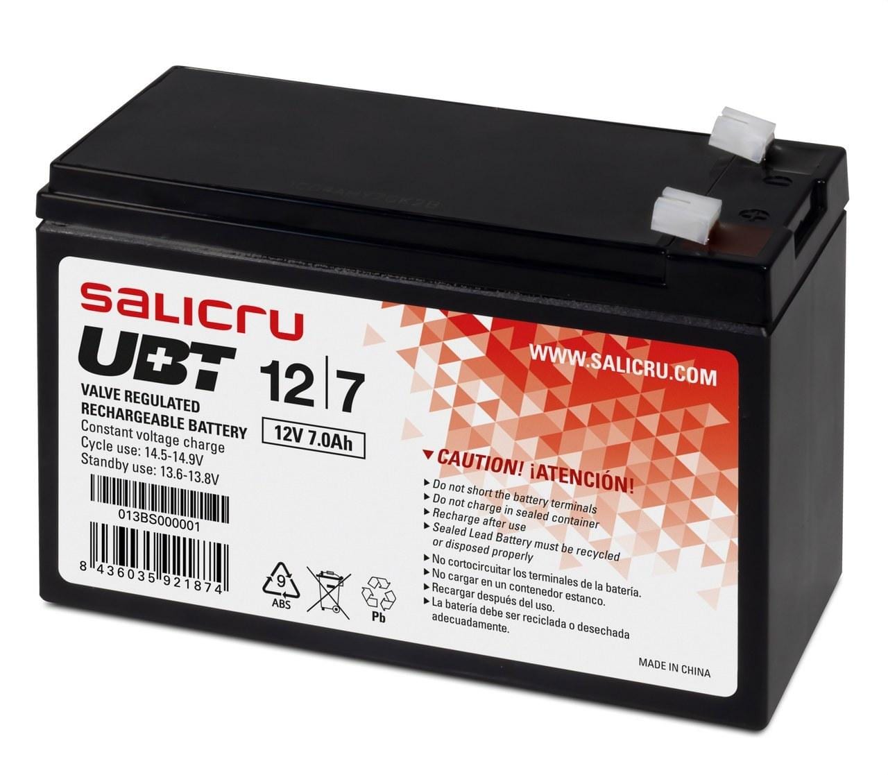 SALICRU - Batería AGM recargable UBT12/7 12V 7Ah