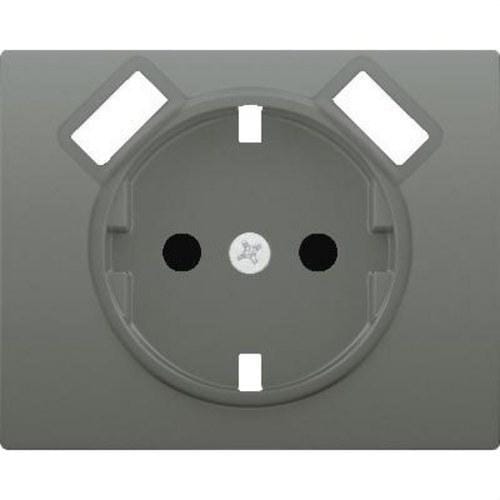 BJC - Tapa base enchufe seguridad 2 USB serie Iris acero neptuno