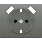 BJC - Tapa base enchufe seguridad 2 USB serie Iris acero neptuno