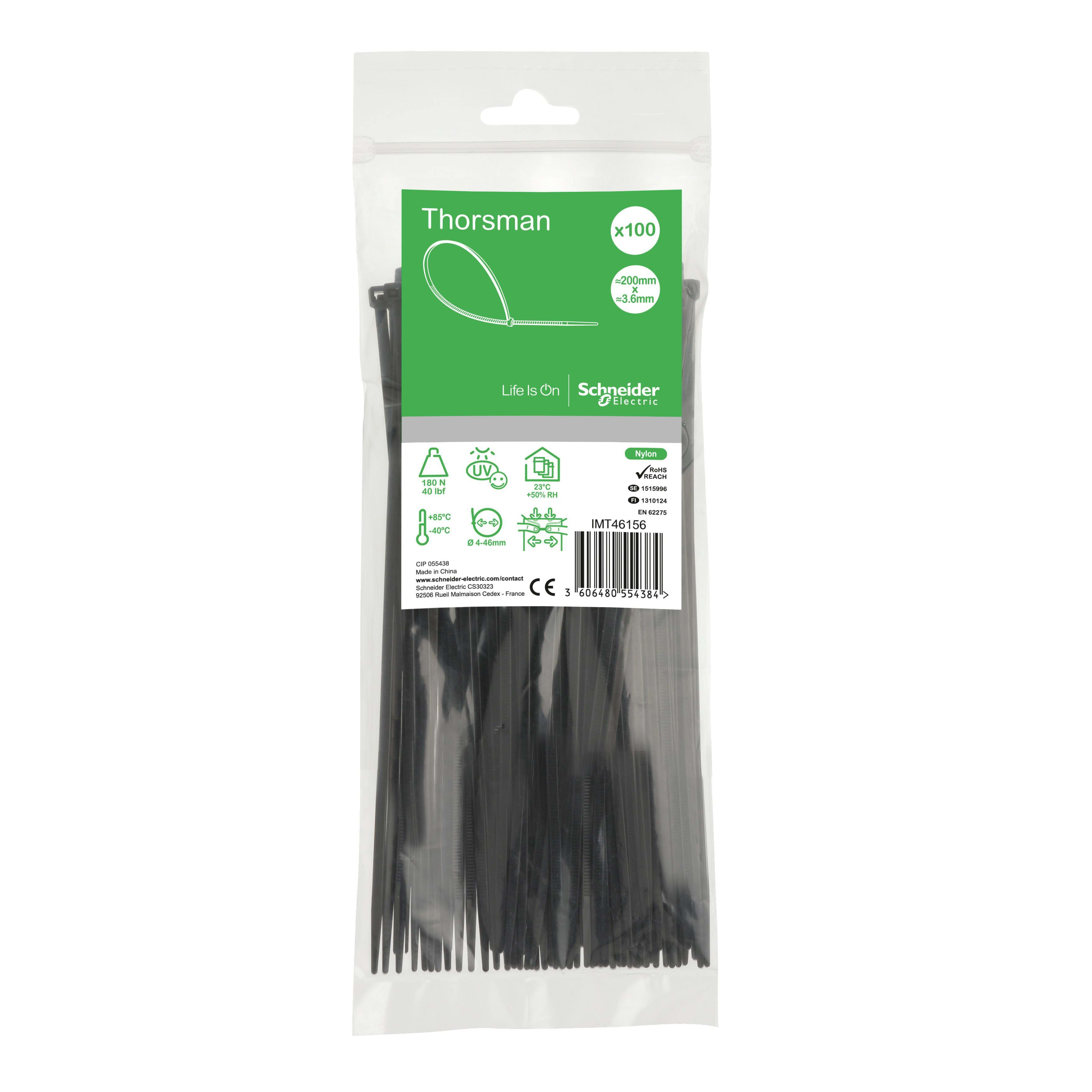 Schneider Electric - Brida 200x3,6mm negra (Bolsa 100u)