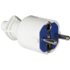 SOLERA - CLAVIJA BIPOLAR CON T/T LATERAL 16A,250V. ESPIGAS  DE Ø4,8MM. MATERIAL PVC BLANCO.