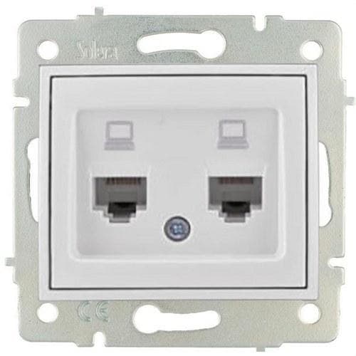 SOLERA - Toma doble de datos RJ45 categoría 6 blanco