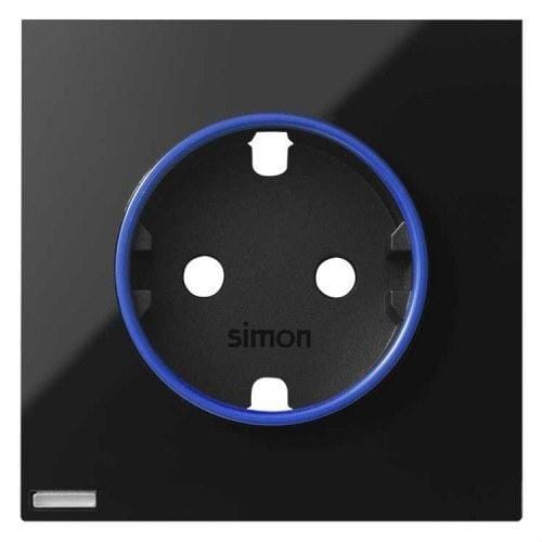 SIMON - Tapa enchufe HUB IO Simon 100 negro brillante