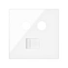 SIMON - Tapa SIMON 100 con 2 módulos para toma R-TV+SAT RJ45 blanco brillante