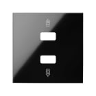 SIMON - Tapa cargador USB SIMON 100 con 2 bocas negro brillante