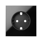 SIMON - Tapa SIMON 100 para base enchufe schuko negro brillante
