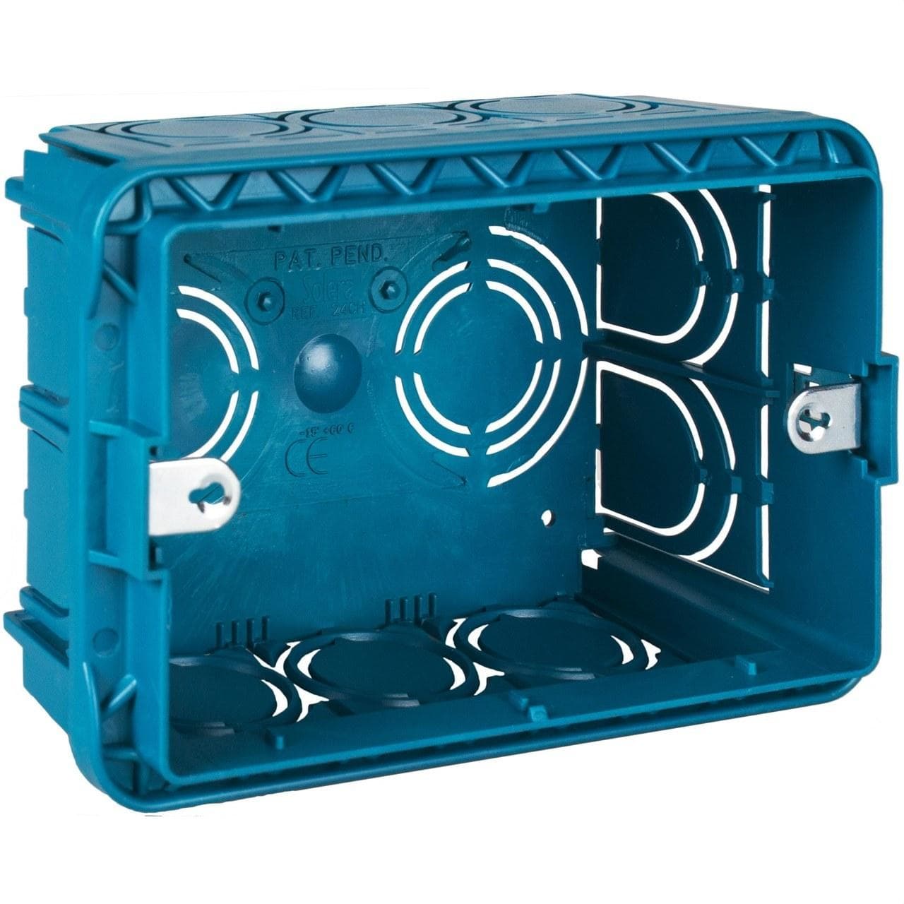 SOLERA - Caja para empotrar mecanismo americano 3 modulos 110x73x51 azul