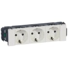 LEGRAND - Base de corriente múltiple Mosaic - 3 x 2P+T - para canalización a presión - Blanco
