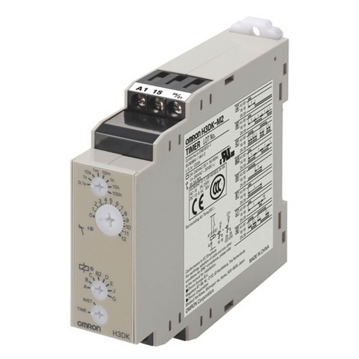 OMRON - Temporizador 22.5mm DPDT H3DK-M2 24-240V AC/DC