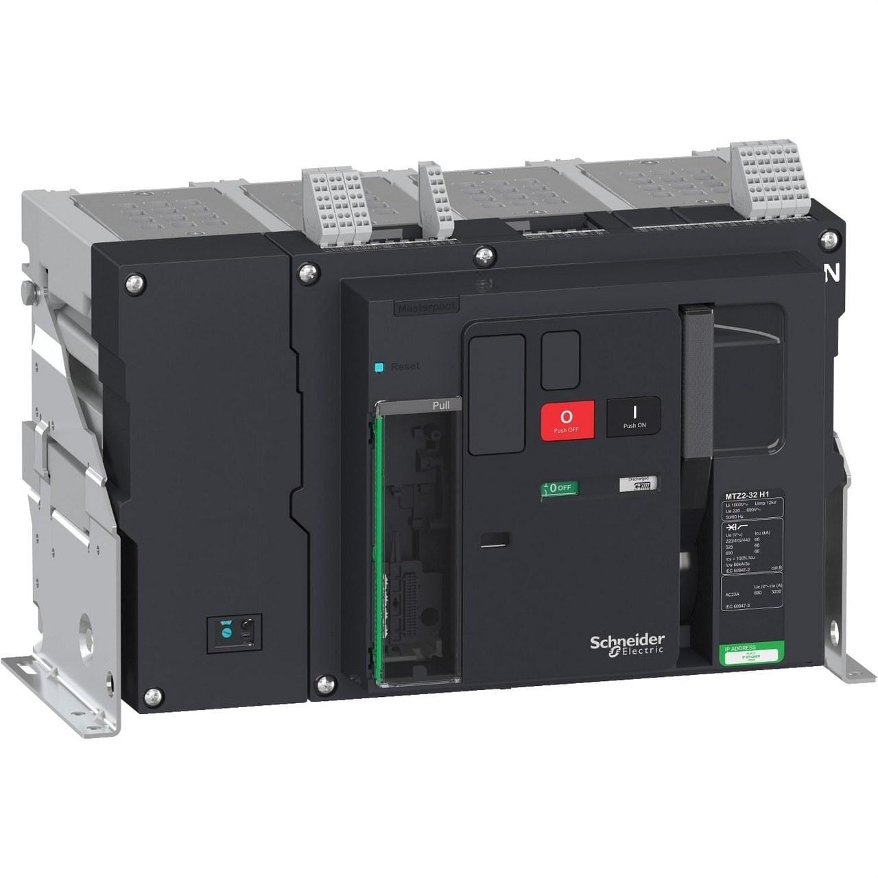 Schneider Electric - Interruptor automático MTZ2 16H1 1600A 4P fijo neutro a la derecha sin MICROLOGIC