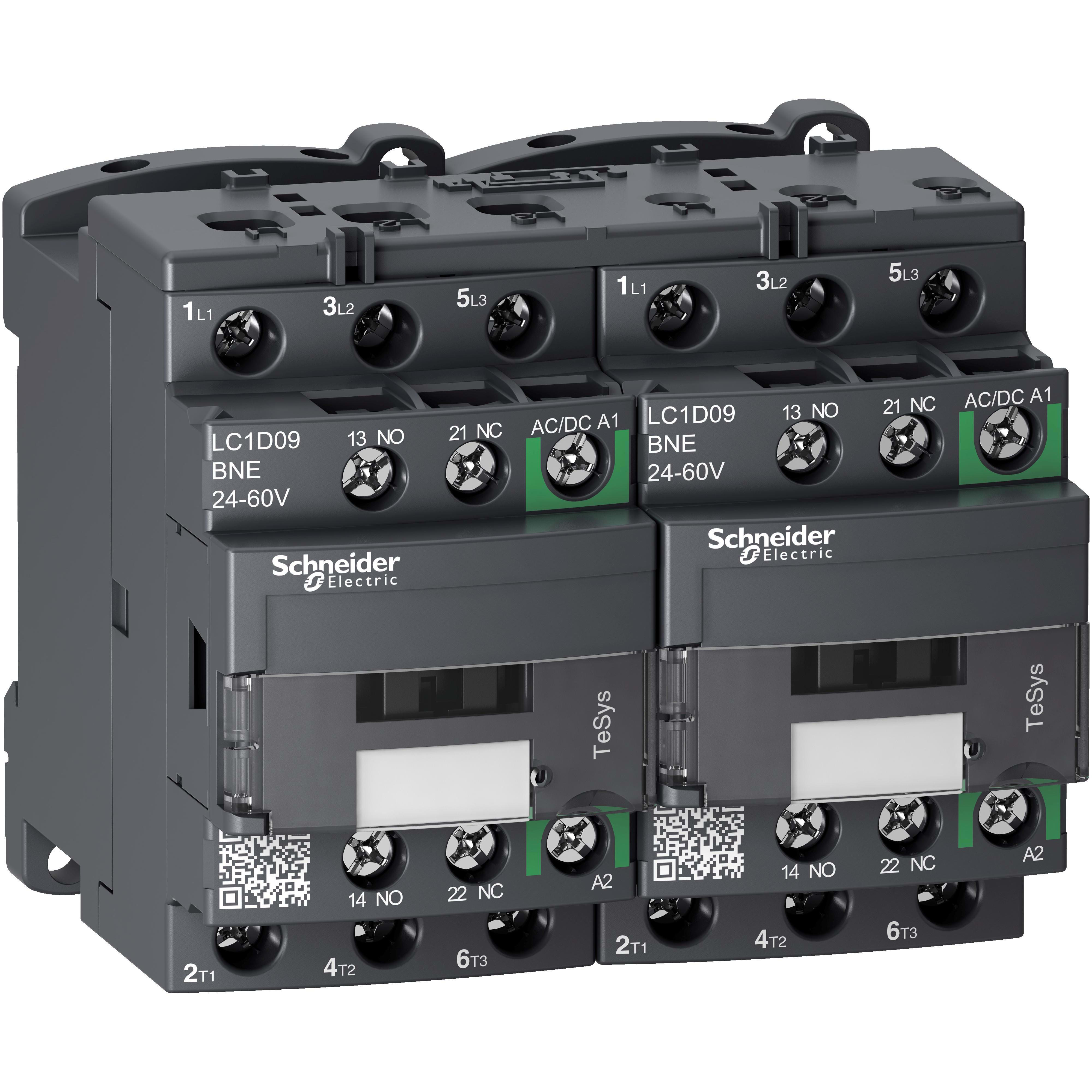 Schneider Electric - Contactor inversor TeSys 3P AC3 9A 24-60V AC/DC