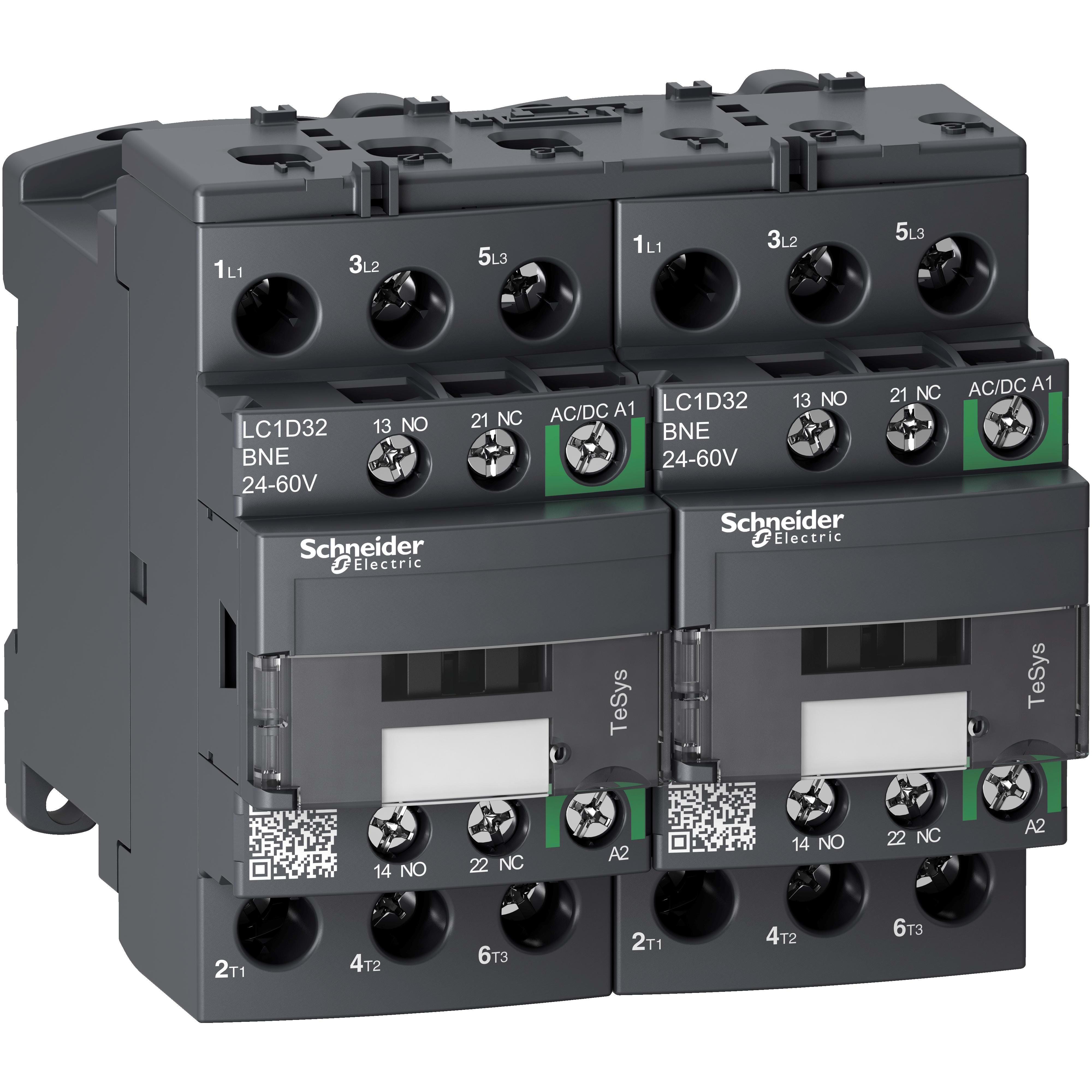 Schneider Electric - Contactor inversor TeSys 3P AC3 32A 24-60V AC/DC