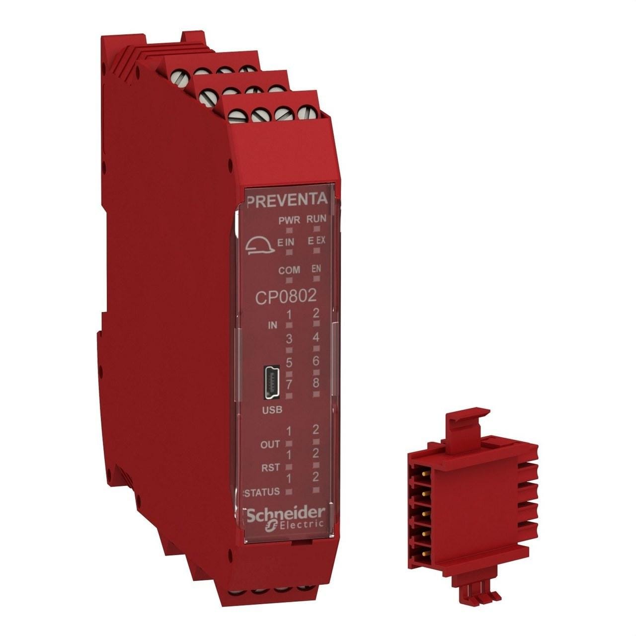 Schneider Electric - Controlador de seguridad CPU con terminales tornillos combinados con expansión placa base