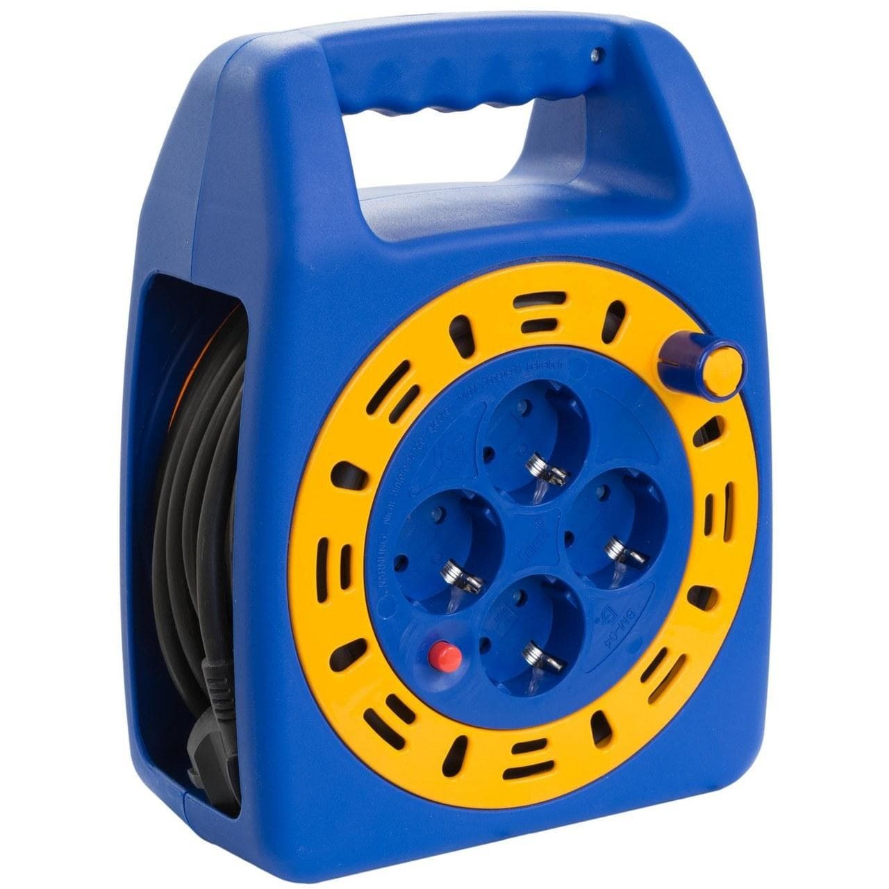 SOLERA - Enrollacables 15m 3G1,5mm² con 4 tomas bipolar con TT