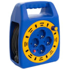 SOLERA - Enrollacables 15m 3G1,5mm² con 4 tomas bipolar con TT