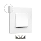 LEGRAND - Placa embellecedora Valena Next de 3 elementos de color blanco/Cromo