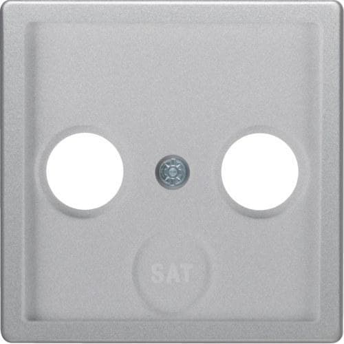 HAGER - Tapa central para toma TV 2 o 3 salidas Q.X aluminio