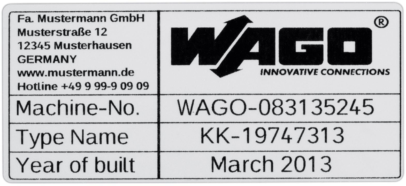 WAGO - Placa 99x44mm para impresora inteligente plata