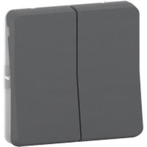 Schneider Electric - Doble conmutador componible 10A 250V MUREVA STYL gris para instalación en superficie o empotrada (IP55)