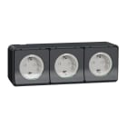 Schneider Electric - Base schuko triple superficie 10A de la gama MUREVA STYL gris