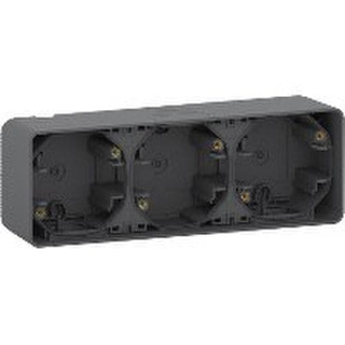 Schneider Electric - Caja triple MUREVA STYL gris para instalación en superficie horizontal (IP55)
