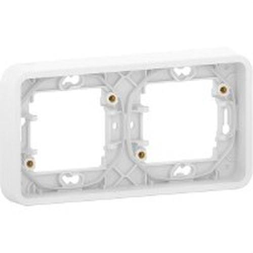 Schneider Electric - Marco 2 elementos componible MUREVA STYL blanco para instalación en superficie o empotrada (IP55)