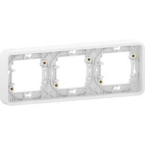 Schneider Electric - Marco 3 elementos componible MUREVA STYL blanco para instalación en superficie o empotrada (IP55)