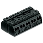 WAGO - Borne conexión aparato 4 conductores tetón fijación 2 + 4 5P negro
