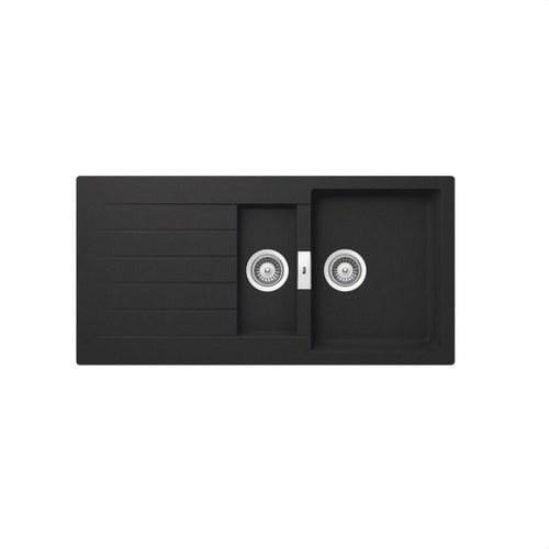 ROCA - Fregadero reversible 2 cubetas+escurridor 1000x500x200 negro