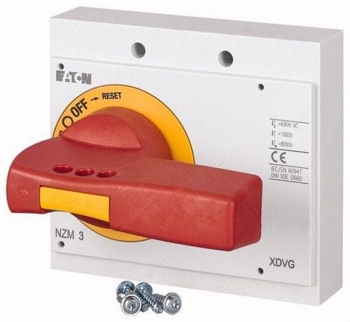 EATON - Maneta rotativa NZM3-XDVGR roja / amarilla