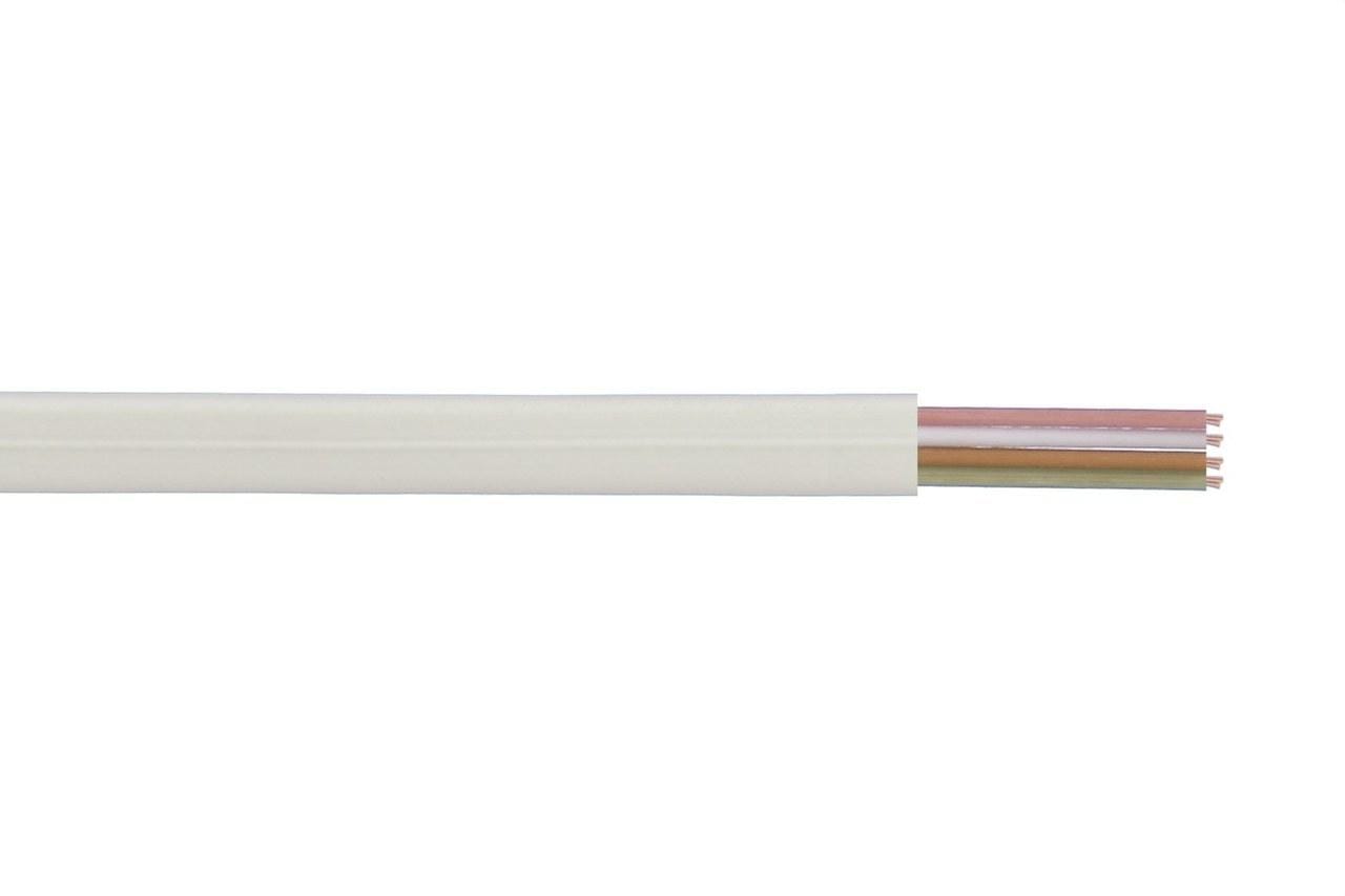 GESCABLE - Cable plano telefónico cobre 4x0,14 marfil (Rollo 100m)