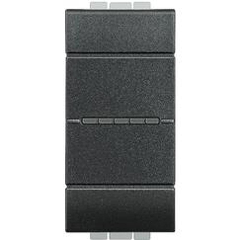BTICINO - Pulsador luminoso axial Livinglight 10A - 250 V~ - borne auto - 1 módulo - Antracita