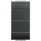 BTICINO - Pulsador luminoso axial Livinglight 10A - 250 V~ - borne auto - 1 módulo - Antracita