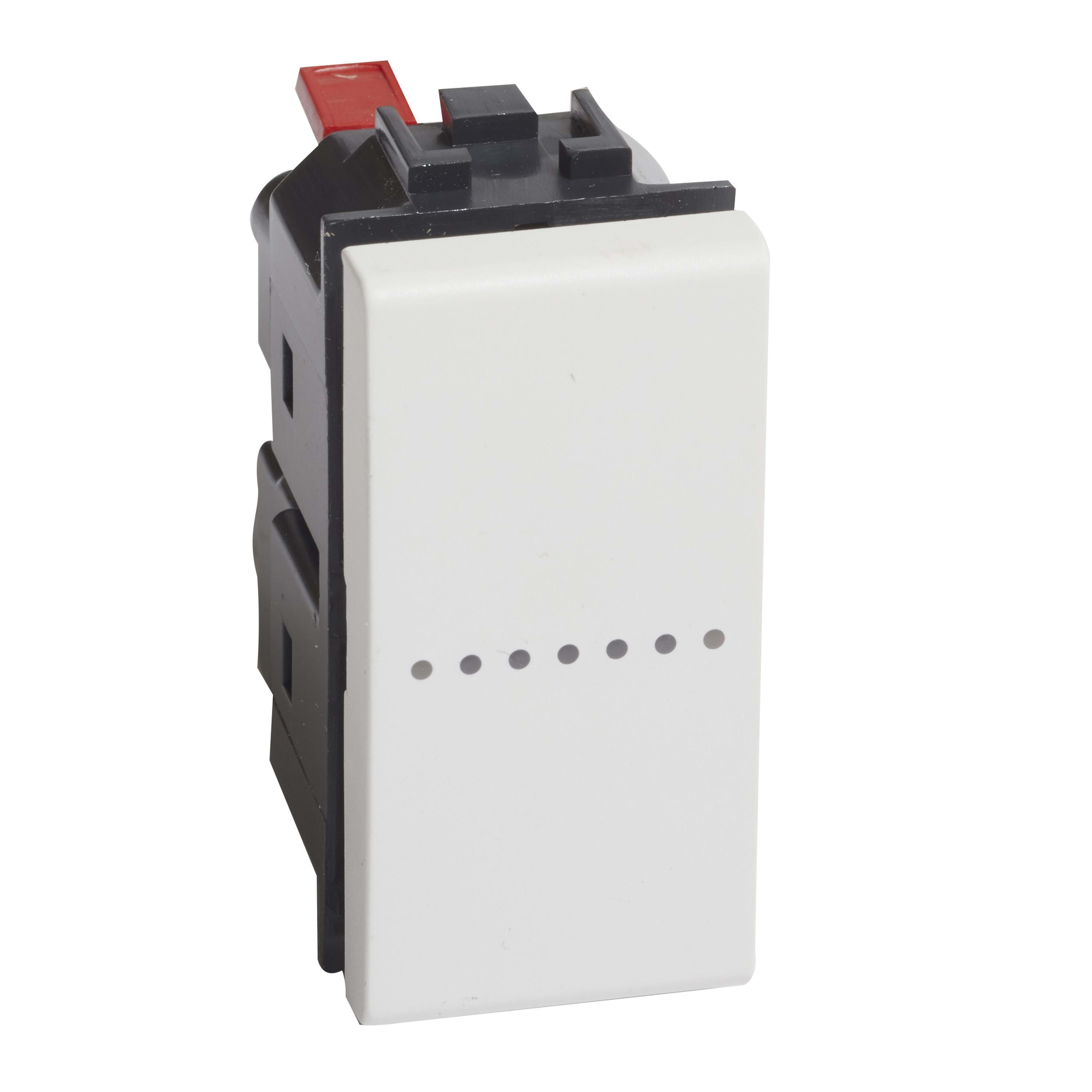 BTICINO - Pulsador luminoso axial Livinglight 10A - 250 V~ - borne auto - 1 módulo - Blanco