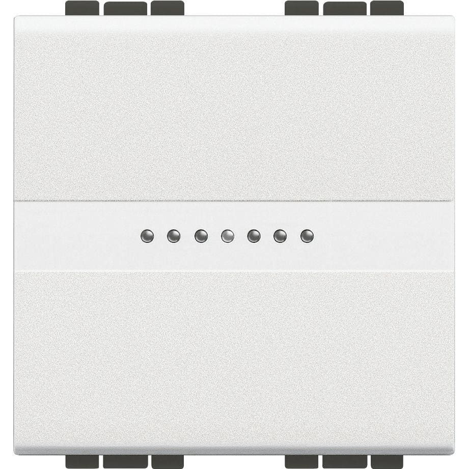 BTICINO - Pulsador luminoso axial Livinglight 10A - 250 V~ - borne auto - 2 módulos - Blanco