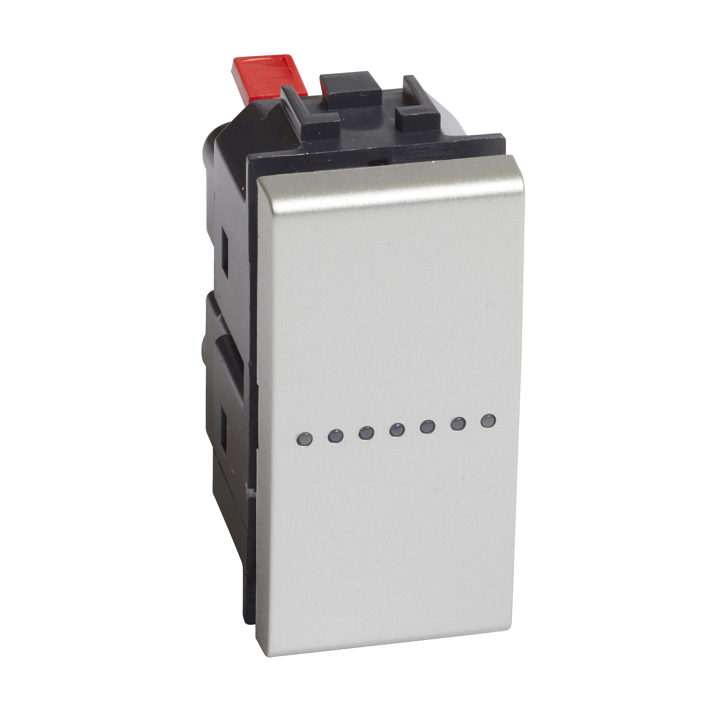 BTICINO - Interruptor axial Livinglight 16 AX-250 V~ - iluminable - borne auto - 1 módulo - Tech