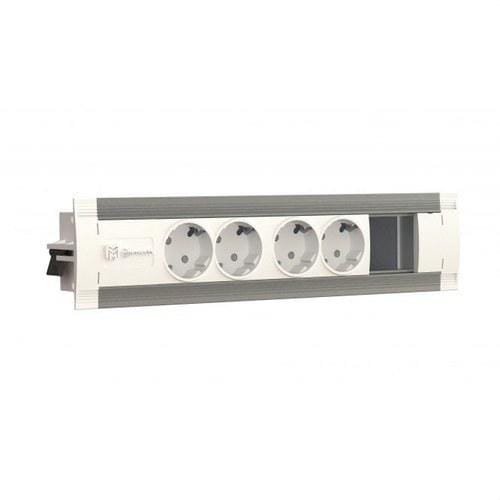 MMCONECTA - Regleta Easyblock INSIDE 4 schukos huecos blanco nieve